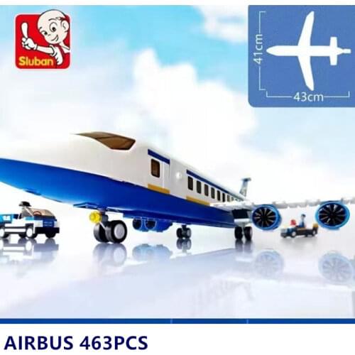 463Pcs City Airport Plane Bus Aircraft Airplane Building Blocks Sets Aviation DIY Bricks Educational Toys for Children