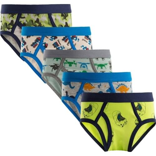 5pcs Kids Briefs Boys Cotton Panties Reusable Underpants Child Breathable Boxers Cartoon Underwear Elastic Toddler Sleep Bottoms