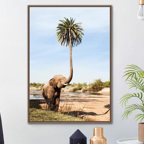 5d Diy Diamond Painting Animal Elephant Tree Square/Round Diamond Embroidered Landscape Rhinestone Mosaic Set Home Decoration