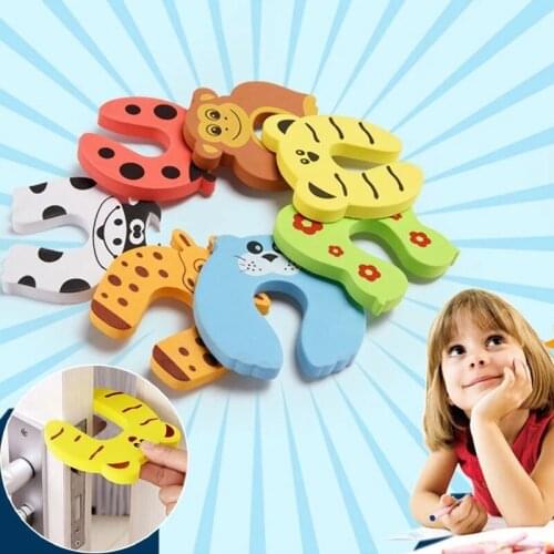 7Pcs/Lot Baby Safety Protection Cute Animal Security Door Stopper Baby Card Newborn Care Child Finger Protector