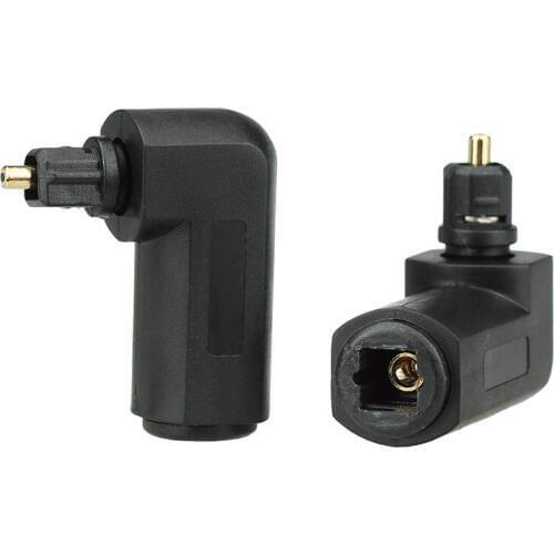2PCS 90 Degree Right Angled TOSLINK Digital Audio Adapter PC TV DVD stereo audio optical cable adaptor Square to Square