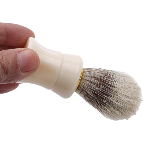 White Barber Professional Badger Barber Salon Mens Men Face Beard Cleansing Device Shaving Tool Razor Brush Accessories