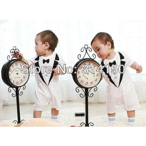 FREE SHIPPING----Baby Boy Summer Wear Clothing Children Gentleman Model One-Pieces Baby Pure Cotton Rompers Jumpsuits 1pcs