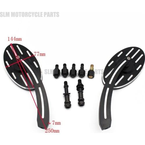 10mm 8mm Thread Black Deep Edge Cut Motorcycle Rear View Side Mirror case fits for Harley Honda Suzuki Kawasaki