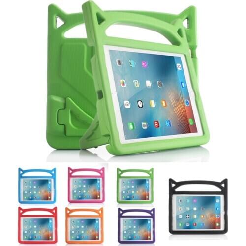 Kid Lovely Cat Ear Case For iPad Air 2 A1566 A1567 Case Non-toxic EVA Shockproof Bracket Cases for iPad 6 ipad Air 2 Funda