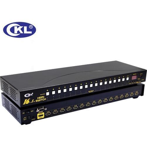 CKL 16 Port Auto HDMI Switch 16 in 1 out with IR Remote RS232 Control Support 3D 1080P EDID Auto Detection Rackmount CKL-161H
