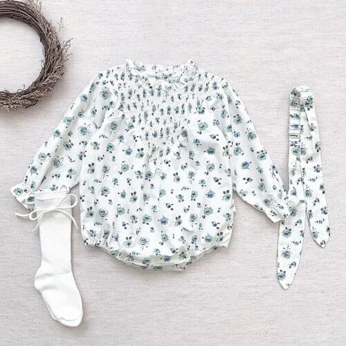 Spring Kids Baby Girl Rompers Girl Long Sleeves Floral Rompers Autumn Baby Girl Printing Newborn Rompers Clothes