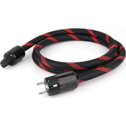 Hifi audio Power Cable Two core silver plated Power Cord with rhodium plated EU schuko power cable AC audio power cable