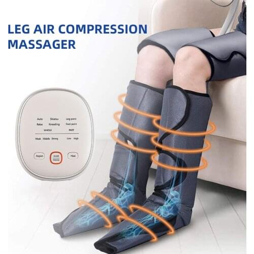 Leg Air Compression Massager for Foot and Calf Thigh Blood Circulation Muscle Pain Relief Machine with Handheld Controller