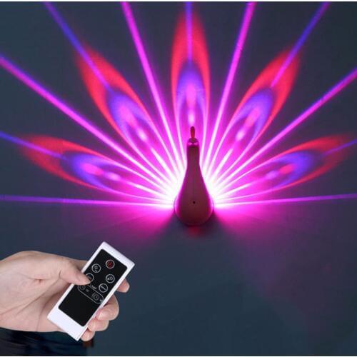 Peacock Projector Lamp USB Charging Colorful Night Lights Touch Switch Bedside Lamp For Children Gifts Bedroom Decoration Lamps