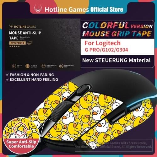 Hotline Games Mouse Grip Tape for Logitech G203,G305,G102,G304,G Pro Gaming Mouse Anti-slip Tape [Color-Cute Duck]