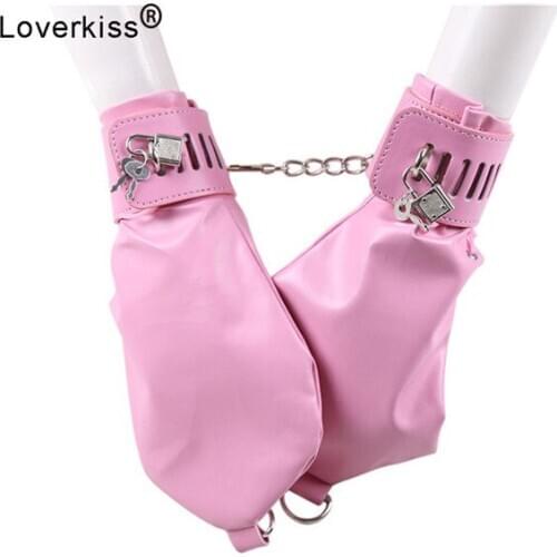 Loverkiss Faux Leather Dog Palm Handcuffs for Sex Slave Games Bdsm Bondage Restaints Sex Products Erotic Couples Adult Sex Toys