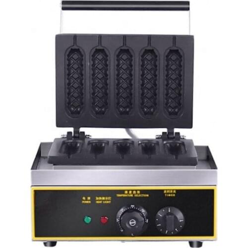 Hot dog making machine/muffin hot dog maker with 5 pieces/stainless steel hotdog waffle machine with timer