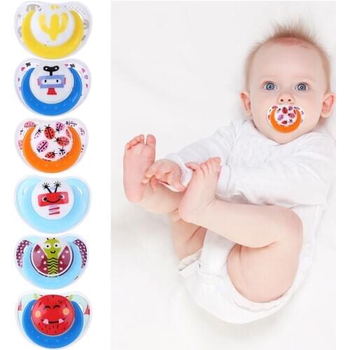 Cute Baby Pacifier Safe Newborn Infant Toddlers Baby Pacifier Silicone Nipple Soother Anti-dust Lid Infant Teether