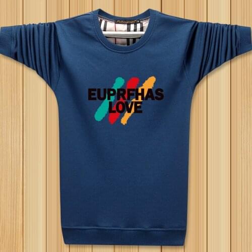 Men Sweatshirts 2021 New Spring And Autumn Cotton Student Male Pullover Fashion Letter Korean Style Plus Size 4XL 5XL H19