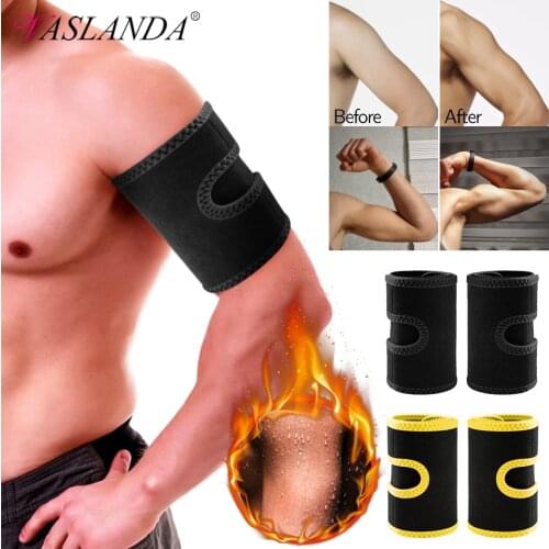 Fat Burning Arm Sweat Bands Men Weight Loss Trainer Arm Compression Sleeve Wraps Trimmers Slimming Body Shaper Gym Workout Belts