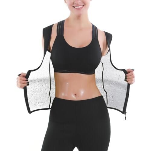 2020 Latest Women Thermo Shirt Sweat Sauna Tank Tops Body Shaper Waist Trainer Slimming Zip Vest Fitness Shapewear Modeling Belt