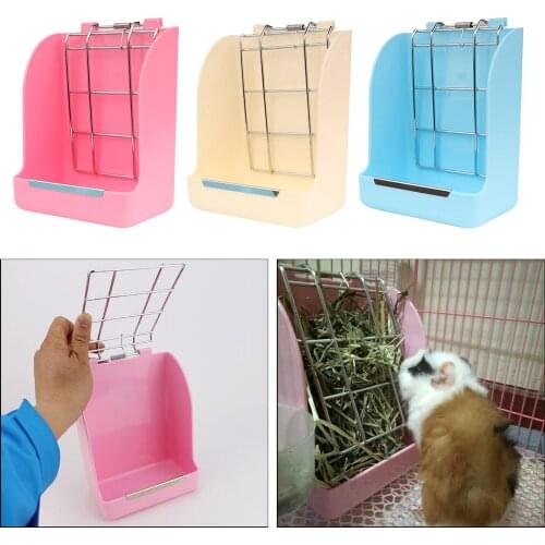 Plastic Hanging Hay Rack Rabbit Feeder for Chinchilla Herbivore Hamster