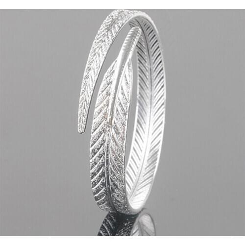 Silver Colour bracelet female Korean retro fashion angel feather bracelet adjustable bracelet droshipping opening