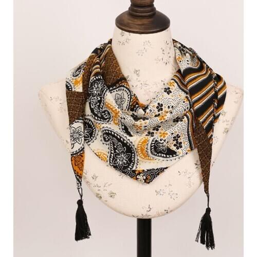 Luna&Dolphin Big Sale Luxury Brand Small Scarf Silk Feeling Bohemia Chiffon Neckerchief Headband Paiting Bandana Long Ribbon