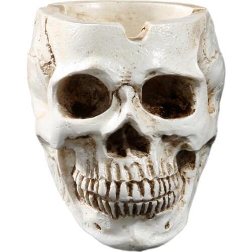 Cigar Ashtray Tray Box Smokers Human Skull Halloween Punk Decor