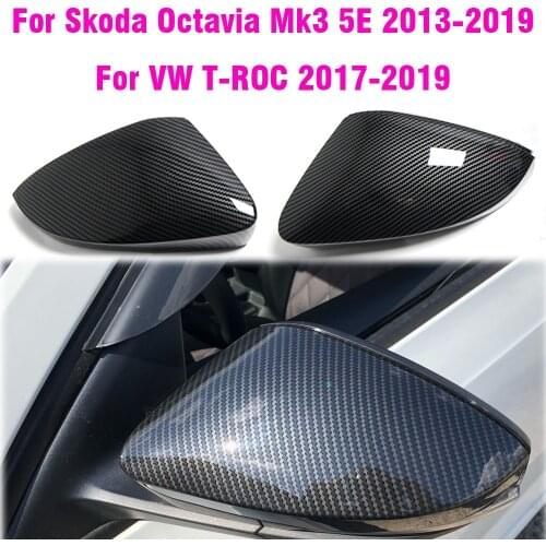 Side Wing Mirror Caps Cover For Skoda Octavia Mk3 A7 5E Replacement 2014 2015 2016 2017 2018 2019 For VW T-ROC 2017-2019