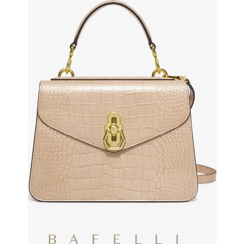 HANDBAG WOMEN NEW ARRIVAL 2020 SHOULDER CROCODILE GRAIN LEATHER COLLOCATION CROSSBODY BOXY PURSE