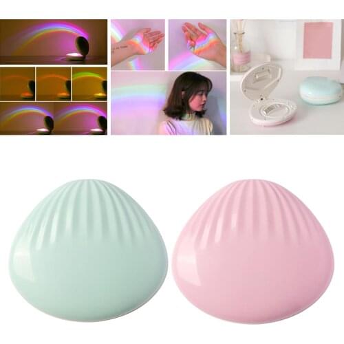 LED Rainbow Projector Night Light Atmosphere Projection Lamp 2 Mode Lighting Colorful Mood Lights Home Coffee Shop Bar Decor