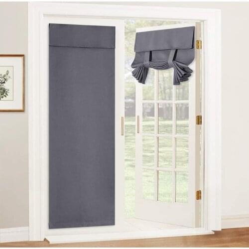 1 Panel Blackout Trivia Window Door Curtain Light Block French Door Curtain Length Adjustable Tie up Shades Double Door Blind