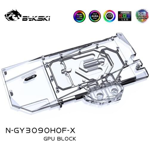 Bykski PC water cooling GPU cooler video card Water Block for GALAX GeForce RTX 3090 HOF EXTREME Backplate N-GY3090HOF-X