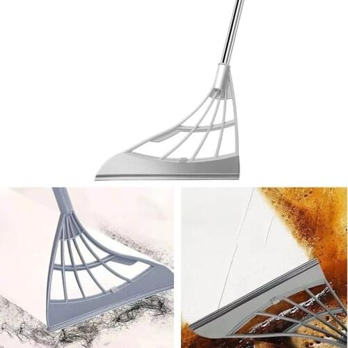 Magic Wiper Broom Foldable Mop Wiper Silicone Floor Clean Windows Pet Removal Brushes Non-stick Hair Sweeping Household Broom