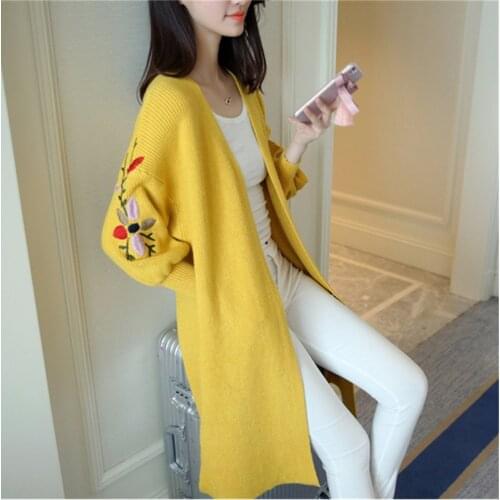 Women Long Sweater Cardigan Fashion Autumn Winter Long Sleeve Loose Thick Knitted Long Cardigan Female Sweaters Coats Pull Femme