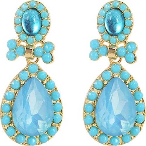ZHINI New Korean Fashion Rhinestone Water Drop Earrings for Women Boho Punk Gold Color Statement Earring Jewelry 2021 brincos