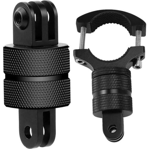 1 Pcs Aluminium Bike Handlebar Mount & 1 Pcs Tripod Mount Adapter 1/4 360° Swivel Rotating Base
