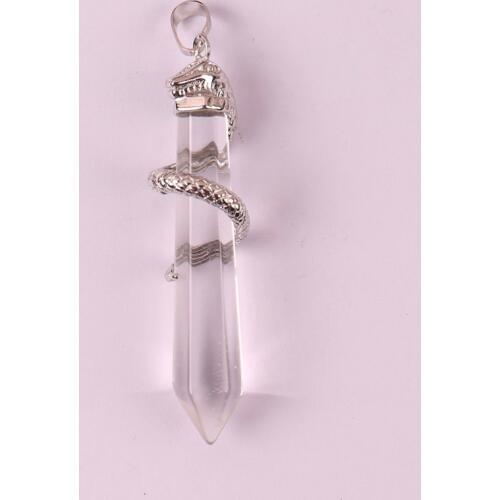 Clear Quartz Bead Pendant Snake Jewelry For Woman Gift 1PCS S589