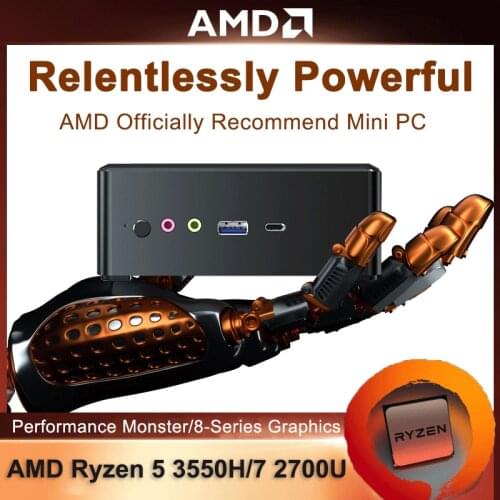 2021 New Cheap Mini Pc AMD Ryzen R5 3550H R7 2700U Vega 10 Graphic 2*DDR4 M.2 NVMe Gaming Computer Window10 4K HDMI2.0 DP TYPE-C