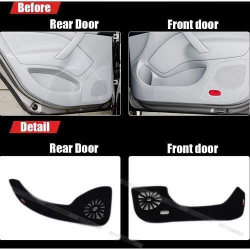 4pcs Fabric Door Protection Mats Anti-kick Decorative Pads For Skoda Octavia Before 2014