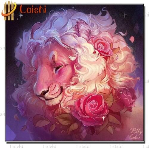 5d diy diamond embroidery Abstract lion, rose flower sale diamond painting full square round drill mosaic art pattern home decor