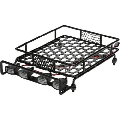 Roof Luggage Rack LED Light Bar for Wrangler Tamiya CC01 Axial SCX10 Aluminum Alloy Luggage Rack Car Roof Rack