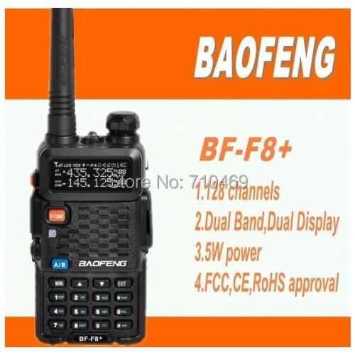 DHL freeshipping+10pcs/lot baofeng bf-f8+ f8+ 5w 128channels amatuer radio dualband walk talk uv-f8+ two way communication