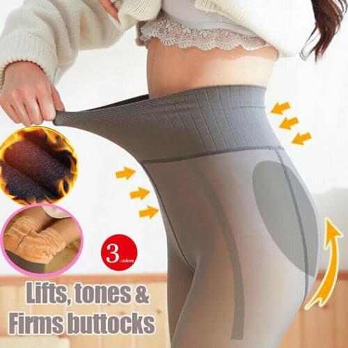 Flawless Legs Womens Fleece Lined Leggings Thermal Leggings Tight Winter Fake Translucent Warm Fleece Leggings for Women