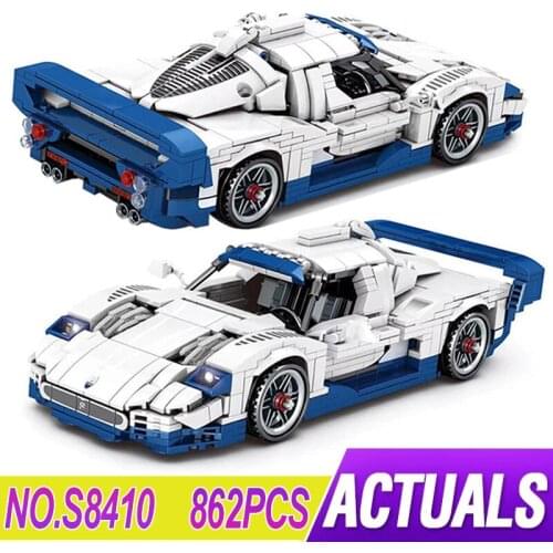 Sembo Blocks White Super SportsCar 862pcs Compatible Speed Champions Building Bricks Educational Toys Christmas Gifts