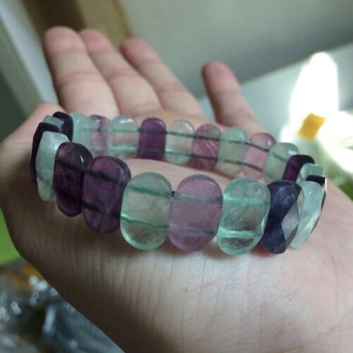 Natural fluorite stone beads bracelet natural gemstone bangle DIY jewelry for woman for gift wholesale