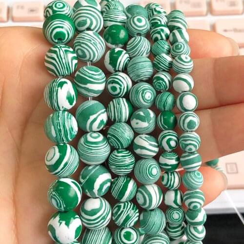 Green Malachite Stone Beads Loose Spacer Stripe Beads For Jewelry Making 6/8/10mm 15'' Pick Size DIY Charm Bracelet&Necklace
