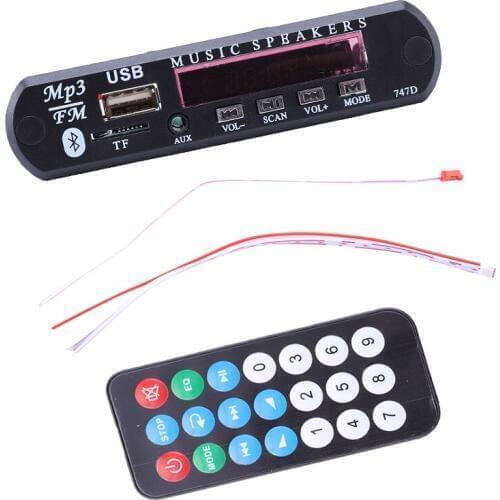 DC 12V Automobile Car Bluetooth MP3 WMA FM AUX Decoder Board Plate Audio Module TF SD Card USB Radio Car MP3 Speaker Accessories