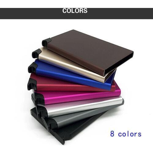 Wholesale New Brand Credit Card Holders RFID Aluminum Alloy Card Case Bank Card Wallet Popup Automatically Colourful Card Box