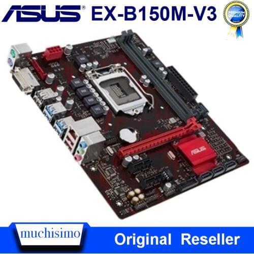 Asus EX-B150M-V3 Desktop Motherboard DDR4 LGA 1151 Intel B150 DDR4 32GB PCI-E 3.0 USB3.0 Micro ATX i7 i5 Original Used Mainboard