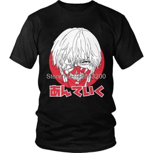 Tvoe Tokyo Ghoul T Shirts Men Short Sleeve Cotton T-shirts Anime Manga Ken Kaneki Tees Top Harajuku Tshirt Gift