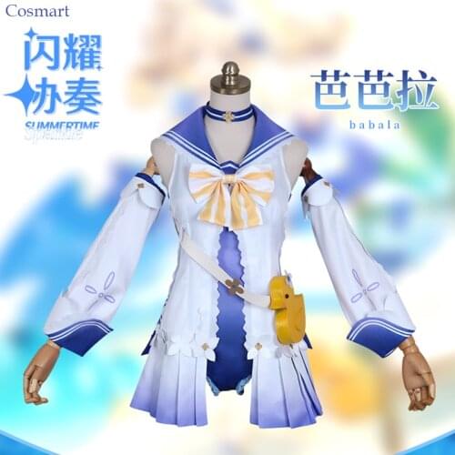 Game Genshin Impact Barbara Shining Concerto Swimsuit Swimwear Dailydress Cosplay Costume Halloween Carnival Party Outfit Women