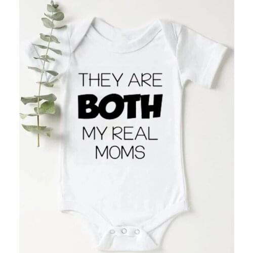 They Are Born My Real Moms Baby Summer Bodysuit Lovely Girls Boys Infant Kids Romper Jumpsuit Cute One Piece Clothes Outfits Set